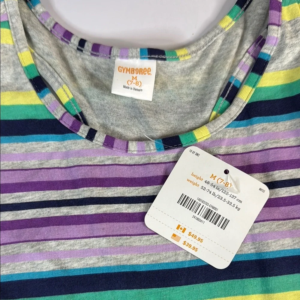 Gymboree Girls’ Maxi Dress — Green Purple Sleeveless Racerback M 7/8‎ NWT